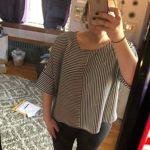 Express Black and White Blouse